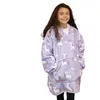 Image de Sweat plaid à capuche couverture pull - Sherpa et flanelle - Enfant - Licorne - Vivezen