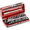 Image de Coffret d'embouts de vissage 1/4'' avec clÃ© Ã  cliquet FACOM R.180J31PB (31 piÃ¨ces) en occasion ou reconditionné