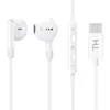 Image de Écouteurs Filaires Usb-c Intra-auriculaires Son Micro Télécommande Blanc