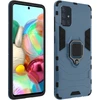 Image de Coque Pour Samsung Galaxy A51 Bi-matière Bague Support Vidéo Bleu Nuit