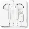Image de Écouteurs Iphone Lightning Filaires Kit Mains Libres Télécommande Micro Blanc