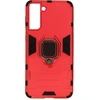 Image de Coque Pour Samsung Galaxy S21 Plus Hybride Antichoc Bague Métallique Support Vidéo Rouge
