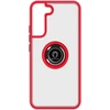 Image de Coque Pour Samsung Galaxy S22 Plus Bi-matière Bague Métallique Support Vidéo Rouge