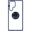 Image de Coque Pour Samsung Galaxy S22 Ultra Bi-matière Bague Métallique Support Vidéo Bleu