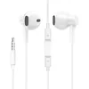 Image de Écouteurs Filaires Jack 3.5mm Son Stéréo Télécommande Microphone Blanc