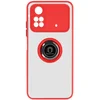 Image de Coque Pour Xiaomi Poco M4 Pro Bi-matière Bague Métallique Support Vidéo Rouge