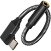 Image de Adaptateur Audio Usb-c Vers Jack 3.5mm Femelle Design Coudé Longueur 12cm Noir