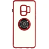 Image de Coque Pour Samsung Galaxy S9 Bi-matière Bague Métallique Support Vidéo Rouge