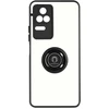 Image de Coque Pour Xiaomi Poco F4 5g Bi-matière Bague Métallique Support Vidéo Noir