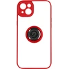 Image de Coque Pour Iphone 14 Bi-matière Bague Métallique Support Vidéo Rouge
