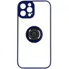 Image de Coque Pour Iphone 14 Pro Bi-matière Bague Métallique Support Vidéo Bleu