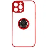 Image de Coque iPhone 14 Pro - Bi-matière - Rouge - Bague Métallique - Support Vidéo - Anti-traces