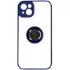 Image de Coque Pour Iphone 14 Plus Bi-matière Bague Métallique Support Vidéo Bleu