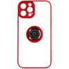 Image de Coque Pour Iphone 14 Pro Max Bi-matière Bague Métallique Support Vidéo Rouge
