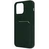 Image de Coque de protection - AVIZAR - iPhone 14 Pro Max - Silicone souple - Porte-carte intégré - Vert foncé