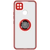 Image de Coque Pour Xiaomi Redmi 10a Bi-matière Bague Métallique Support Vidéo Rouge