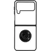 Image de Coque Pour Samsung Galaxy Z Flip 4 Bi-matière Bague Métallique Support Vidéo Noir