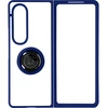 Image de Coque Pour Samsung Galaxy Z Fold 4 Bi-matière Bague Métallique Support Vidéo Bleu