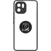 Image de Coque Pour Xiaomi Redmi A1 Et A2 Bi-matière Bague Métallique Support Vidéo Noir