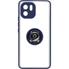 Image de Coque Pour Xiaomi Redmi A1 Et A2 Bi-matière Bague Métallique Support Vidéo Bleu