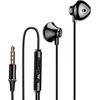 Image de Écouteurs Nylon Tressé Intra-auriculaires Jack 3.5mm Kit Mains Libres Noir Linq