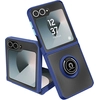 Image de Coque Pour Galaxy Z Flip 6 Antichoc Avec Bague Support Magnétique Bleu