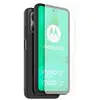 Image de Coque Arrière Semi Rigide Et Protège Écran En Verre Trempé Casr Noir Et Transparent Pour Motorola Moto G15 Et G15 Power