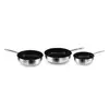 Image de Kitchencook - Set De 3 Poêles Inox - Revêtement Antiadhésif - Tous Feux Dont Induction - Ergonomiques