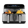 Image de Kitchencook - friteuse sans huile avec deux cuves - 9 litres - 2400w - 8 programmes - minuterie - thermostat réglable - inox AIRFLOW_9