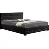 Image de Lit Coffre 140 X 190 Cm Noir Newington