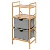 Image de Wenko - Etagère de salle de bain en bambou 2 Tiroirs - H. 96 cm - Gris
