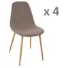 Image de Lot de 4 chaises scandinaves à pieds métal effet bois roka - taupe