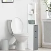 Image de IDMARKET Meuble WC étagère WILLY bois 3 portes blanc et gris