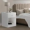 Image de IDMARKET Lot de 2 tables de chevet OLGA 1 tiroir avec niche bois blanc