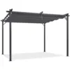 Image de Pergola toit rétractable 4 pieds 3x4 m tonnelle gris anthracite