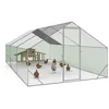 Image de IDMARKET Enclos poulailler 18 m² parc grillagé 6x3 M acier galvanisé
