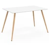 Image de Table À Manger Scandinave Rectangle Sara 6 Personnes Blanche 120 Cm