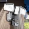 Image de IDMARKET Projecteur solaire 3 têtes 178 LED détecteur de mouvement