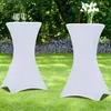 Image de IDMARKET Lot de 2 housses blanches pour table haute pliante 105 CM