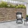 Image de IDMARKET Brise vue occultant 15 x 10 M motif pierre marron 160 gr/m²