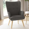 Image de Fauteuil Scandinave Ivar En Tissu Gris Anthracite