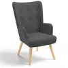 Image de IDMARKET Fauteuil scandinave IVAR en tissu gris anthracite