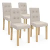 Image de Lot De 4 Chaises Polga Capitonnées Beiges Pour Salle À Manger