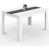 Image de Table À Manger Rectangle Georgia 6 Personnes Blanche Et Grise 140 X 80 Cm