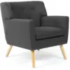 Image de Fauteuil Scandinave Liv En Tissu Gris Anthracite