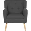 Image de Fauteuil scandinave liv en tissu gris anthracite