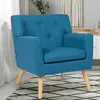 Image de IDMARKET Fauteuil scandinave LIV en tissu bleu canard