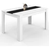 Image de Table À Manger Rectangle Georgia 6 Personnes Blanche Et Noire 140 X 80 Cm
