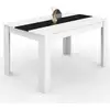 Image de Table à manger rectangle georgia 6 personnes blanche et noire 140 x 80 cm