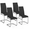 Image de Lot de 4 chaises mia noires liseré blanc pour salle à manger